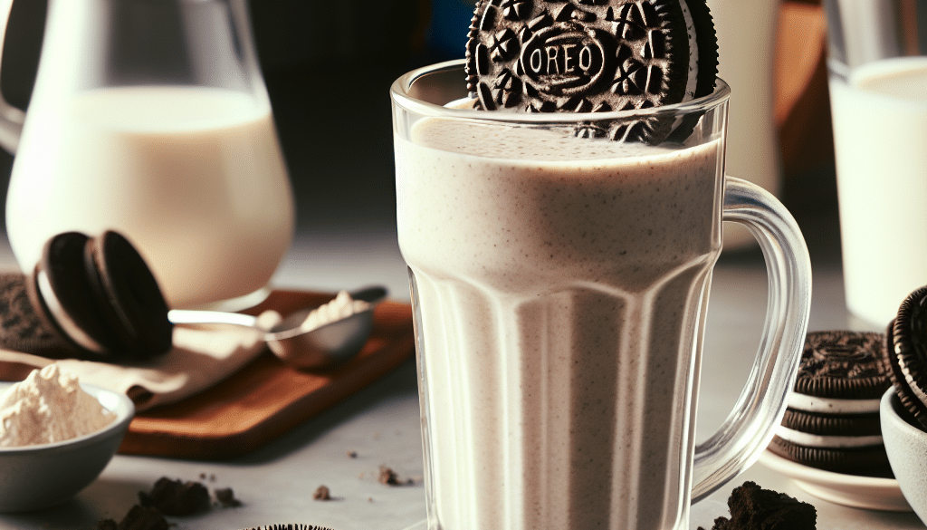 batido de proteina con galletas y crema