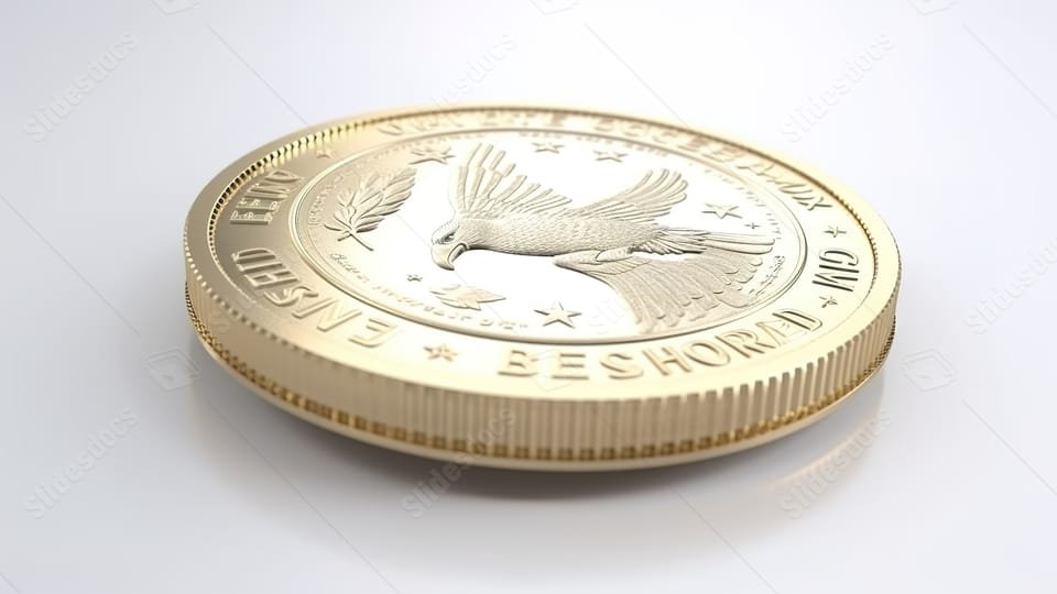 monedas de dolar en un fondo neutro
