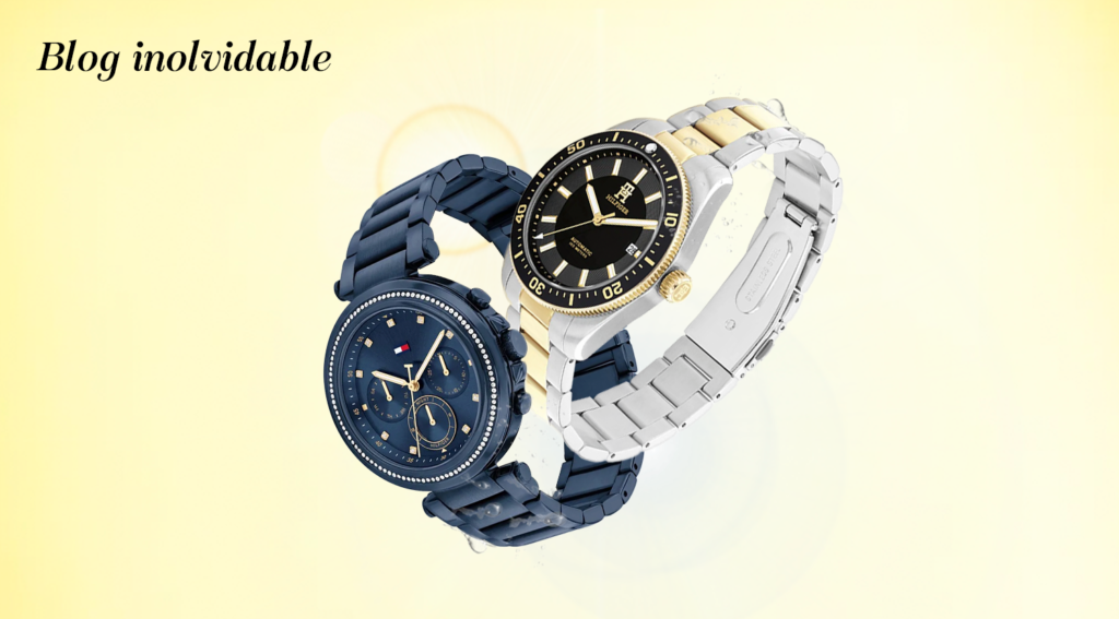 relojes tommy hilfiger sobre fondo elegante