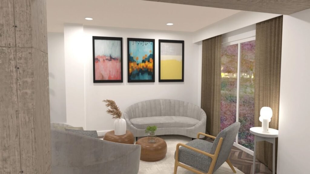 sala de estar moderna y acogedora